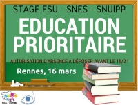 Stage éducation prioritaire - Rennes le 16 mars