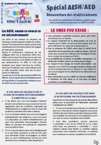 Snes Bretagne spécial AESH et déconfinement