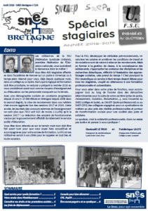 SNES Bretagne n°134 spécial stagiaires