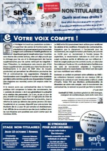 SNES Bretagne spécial non titulaires (supplement au n°135)