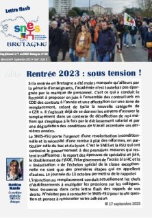 Lettre flash du Snes Bretagne (sup au n° 162)