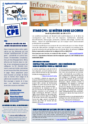 supplément 1 au SB n°150 : SPECIAL CPE