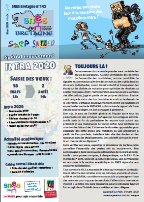 Snes Bretagne 143 spécial intra 2020