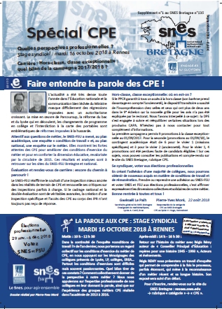 Faire entendre la parole des CPE