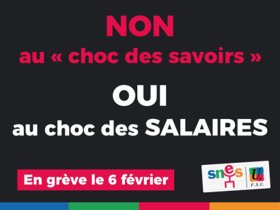 Salaires, choc des savoirs : en grève le 6 février