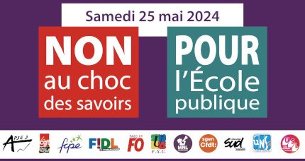 25 mai. Journée nationale de mobilisation contre le choc des savoirs