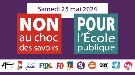 25 mai. Journée nationale de mobilisation contre le choc des savoirs